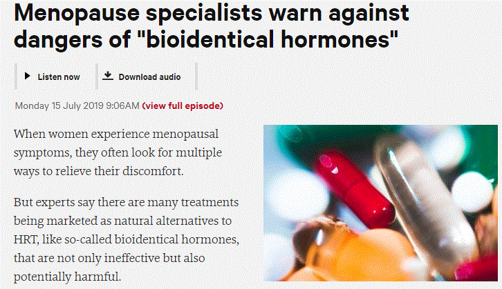 Menopause specialists warn against dangers of “bioidentical hormones” thumbnail
