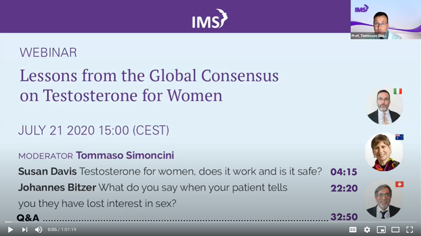 Lessons from the Global Consensus on Testosterone for Women International Menopause Society July 2020