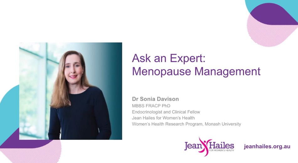 Jean Hailes – Ask an Expert: Dr Sonia Davison