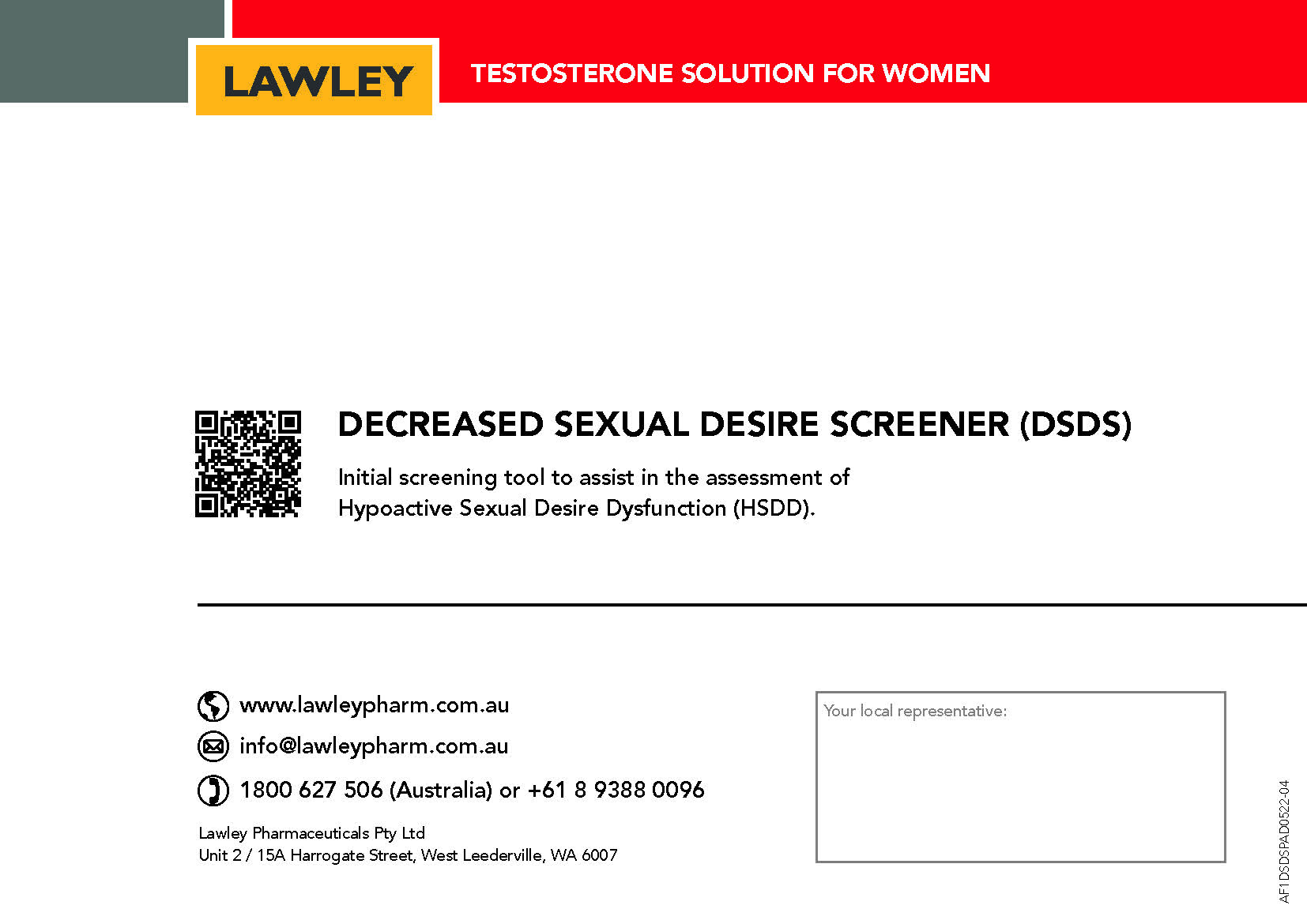 Did you know there is an initial screening tool to assist in the assessment of Hypoactive Sexual Desire Dysfunction (HSDD)?