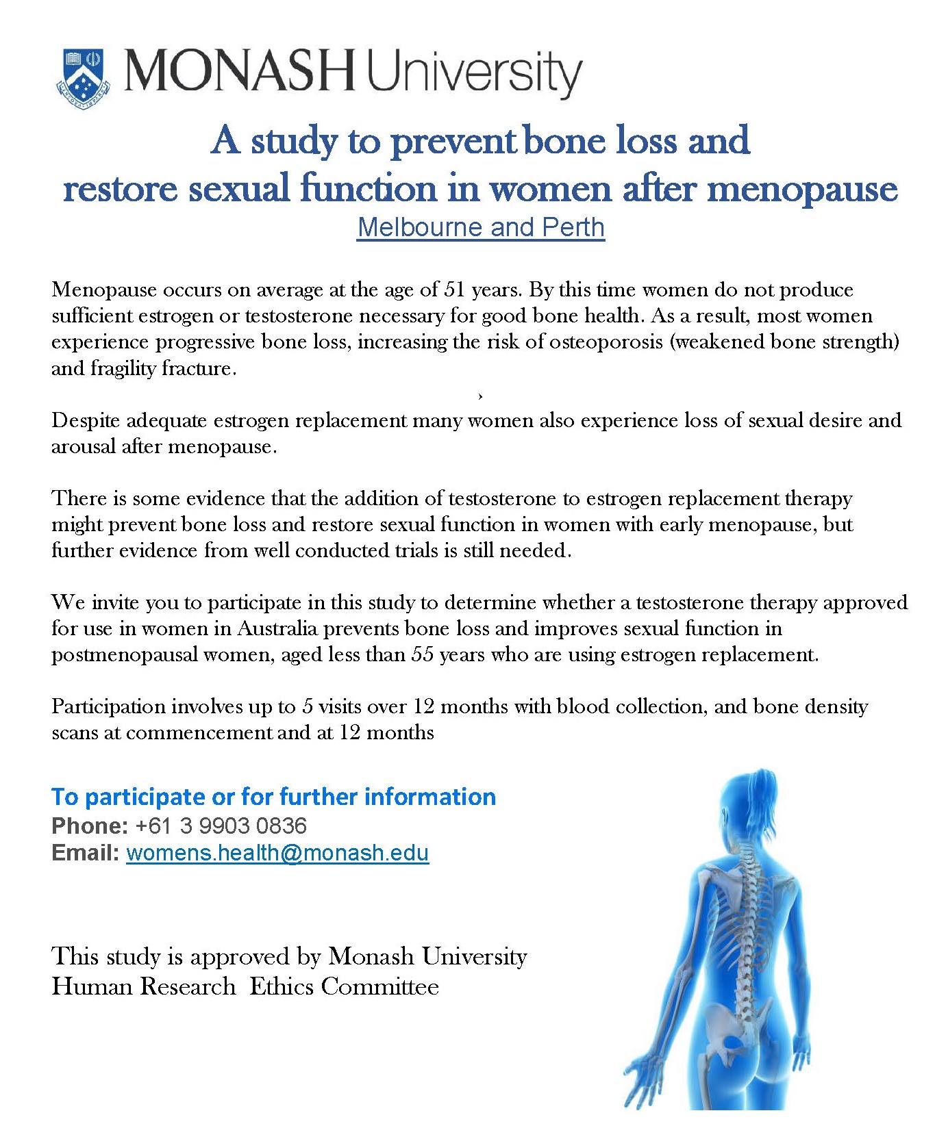 A study to prevent bone loss and restore sexual function in women after menopause. thumbnail
