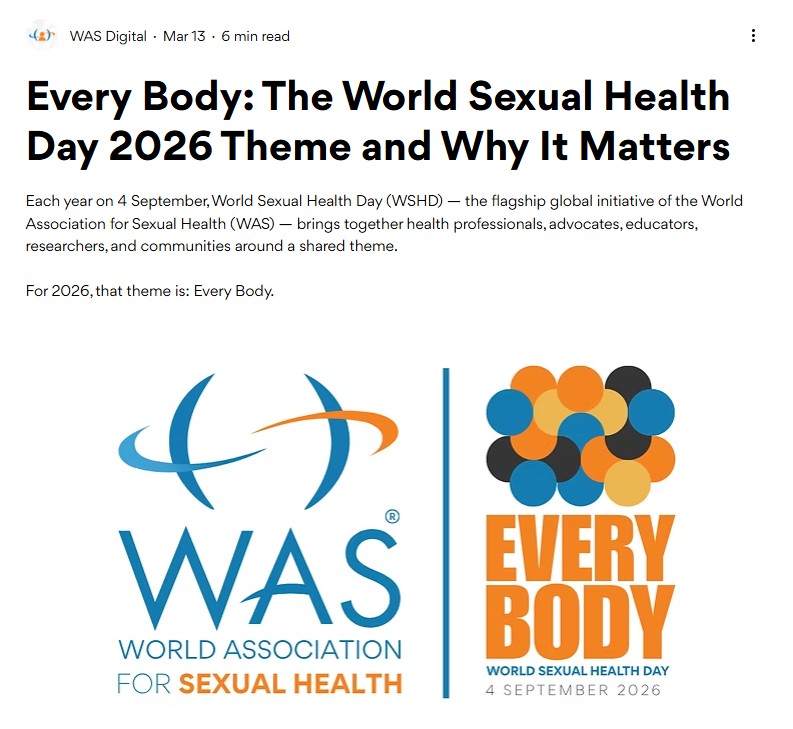 Every Body: The World Sexual Health Day 2026 Theme and Why It Matters